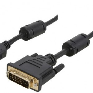 Câble HDMI Mâle à DVI-D(24+1) Mâle de Coboc 15 pi 30AWG Haute Vitesse – Noyaux de ferrite – Noir