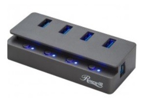 Hub USB 3.0 – 4 Ports Rosewill – Interrupteurs marche /arrêt