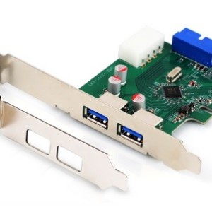 HooToo USB 3.0 2-Port PCI-E Add-On Card w/19-Pin Motherboard Male Header/5V 4-Pin Molex Power Connector